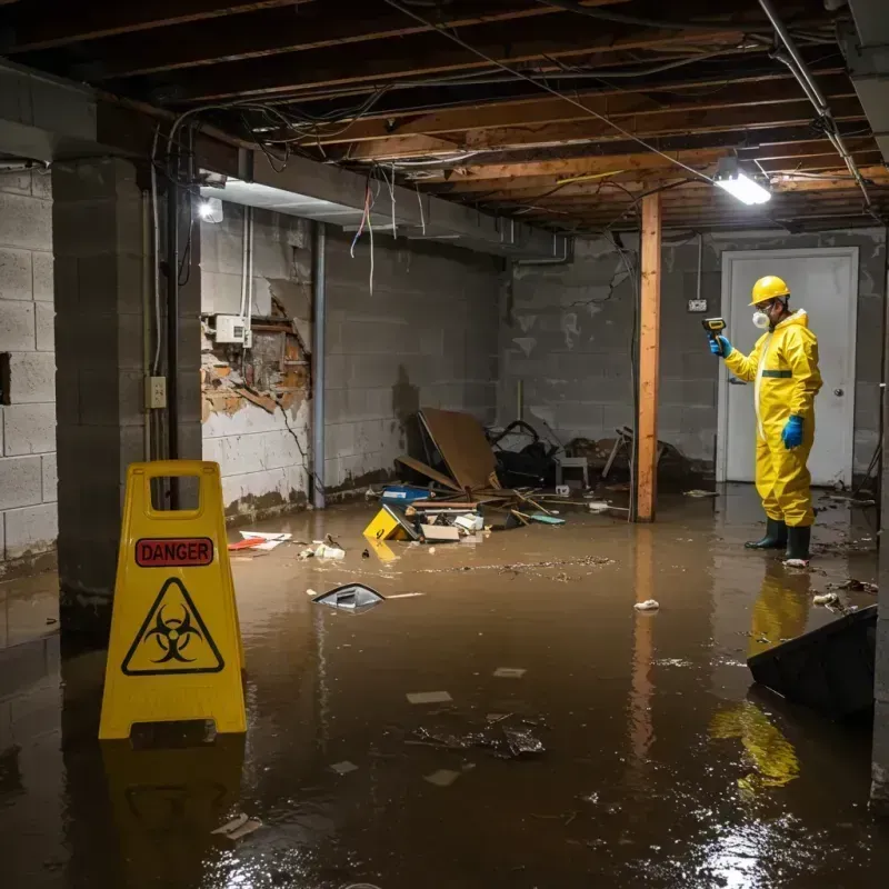 Flooded Basement Electrical Hazard in Cullowhee, NC Property