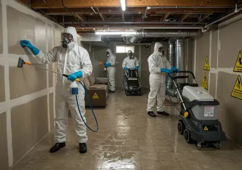 Basement Moisture Removal and Structural Drying process in Cullowhee, NC